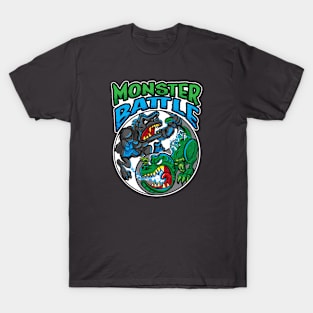 Monster Battle Gorilla vs Dinosaur Lizard T-Shirt